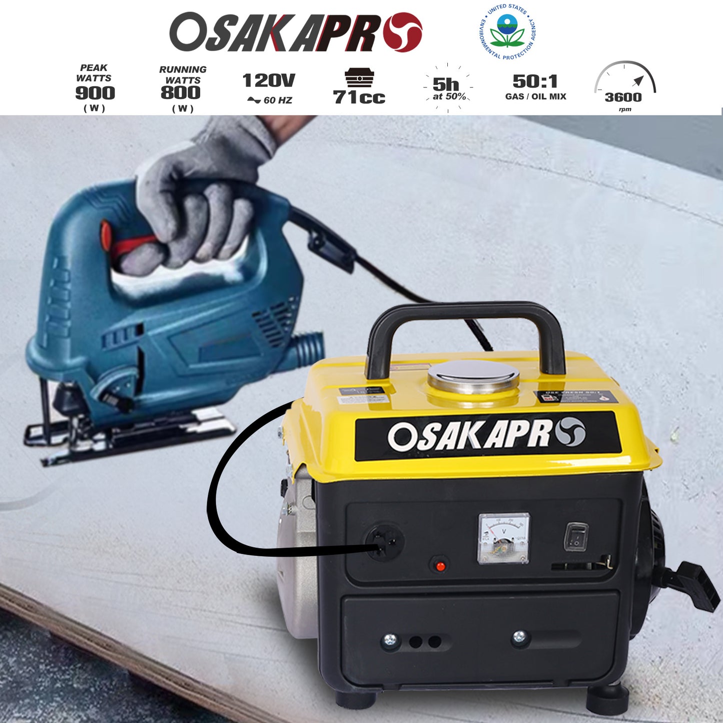 Portable Generator, Outdoor generator Low Noise, Gas Powered Generator,Generators for Home Use