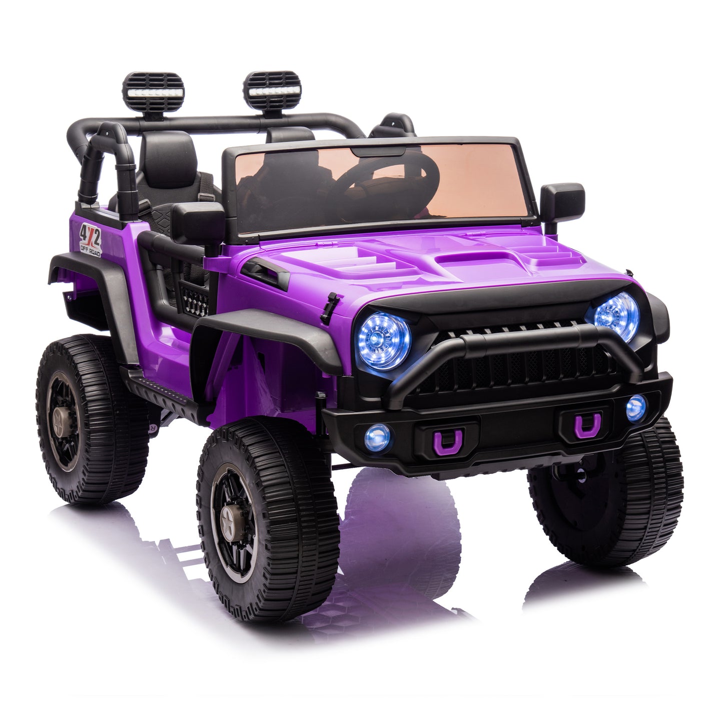 24V Two-Seater Kids Ride On Truck Car W/Parents Control,200w*2,Seat width 20.28in,Four-wheel Suspension,LED Lights,Music,MP3,Bluetooth,Two independent seat belts,Suitable for off-road For Kids Aged 3+