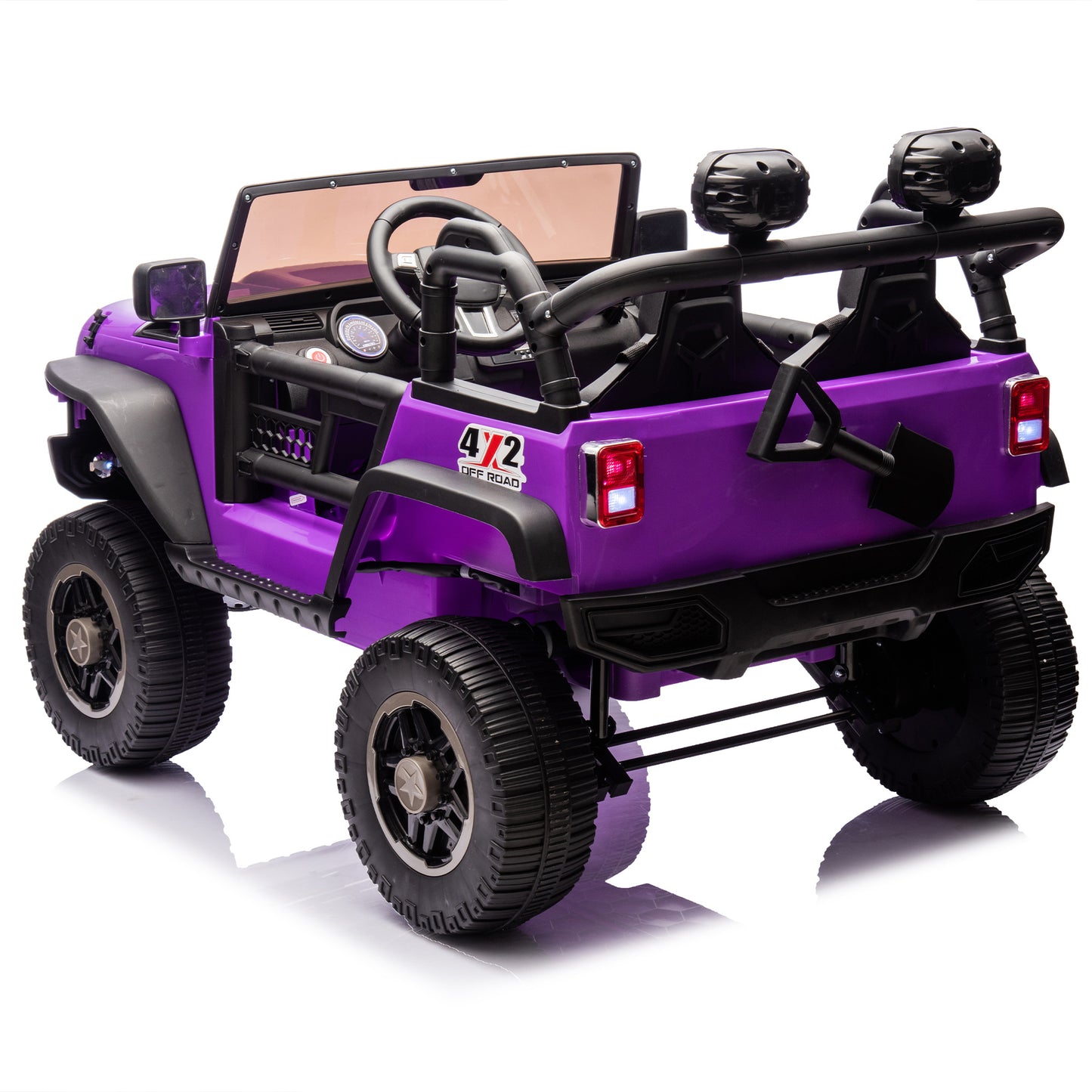 24V Two-Seater Kids Ride On Truck Car W/Parents Control,200w*2,Seat width 20.28in,Four-wheel Suspension,LED Lights,Music,MP3,Bluetooth,Two independent seat belts,Suitable for off-road For Kids Aged 3+