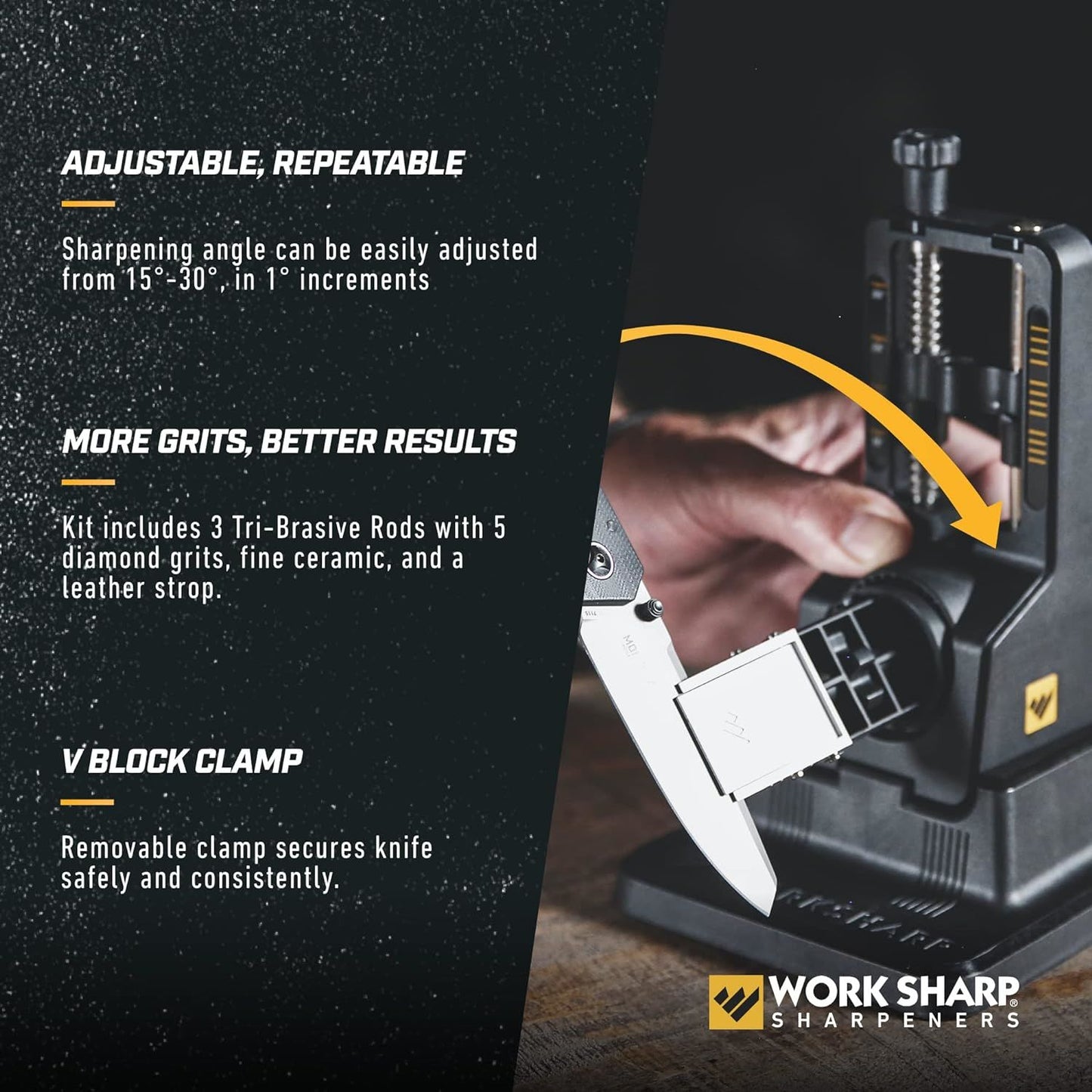 Work Sharp Precision Adjust Elite - Adjustable Knife Sharpening System - For Hunting, Serrated & Kitchen Knives