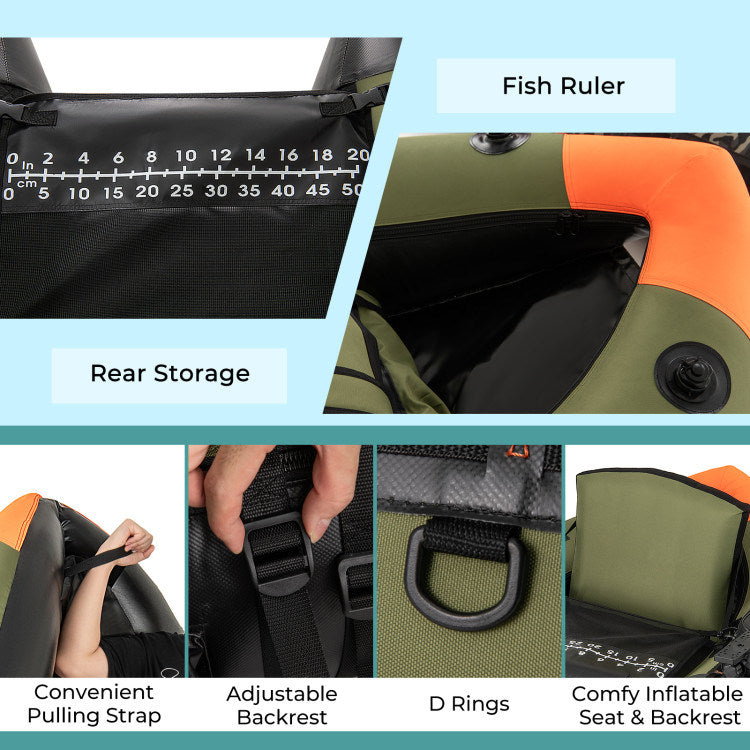 Portable Fishing Boat with 3 Detachable Storage Boxes