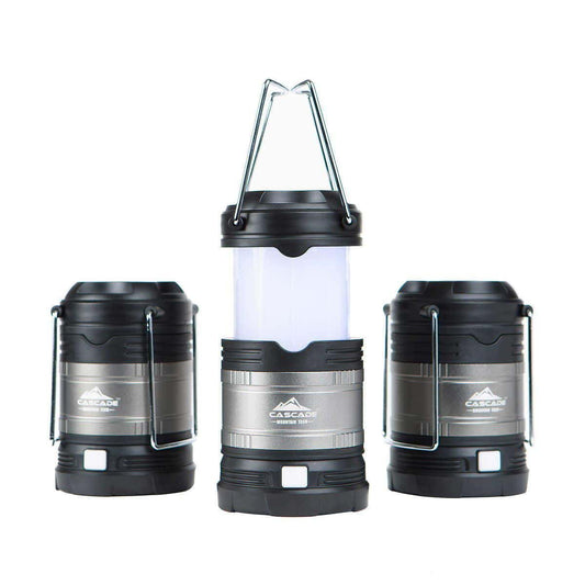 Cascade Mountain Tech Pop-Up IPX4 Water-Resistant LED Lantern - 3 Pack