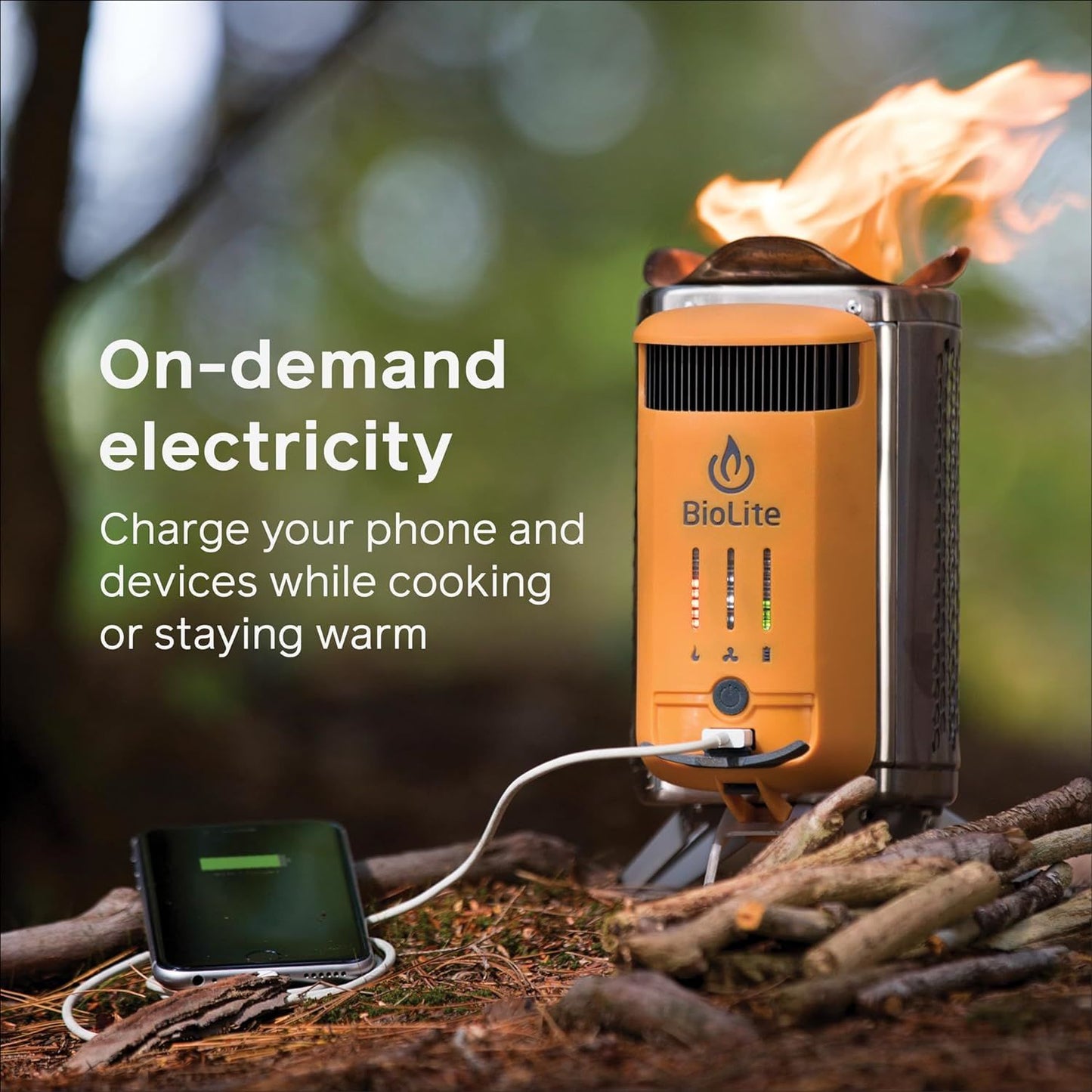 2+ Wood Burning, Electricity Generating & USB Charging Camp Stove