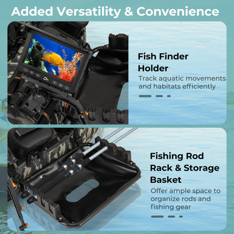 Portable Fishing Boat with 3 Detachable Storage Boxes