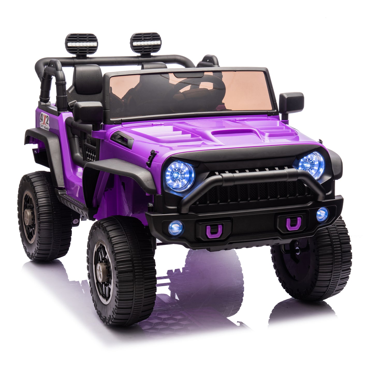 24V Two-Seater Kids Ride On Truck Car W/Parents Control,200w*2,Seat width 20.28in,Four-wheel Suspension,LED Lights,Music,MP3,Bluetooth,Two independent seat belts,Suitable for off-road For Kids Aged 3+