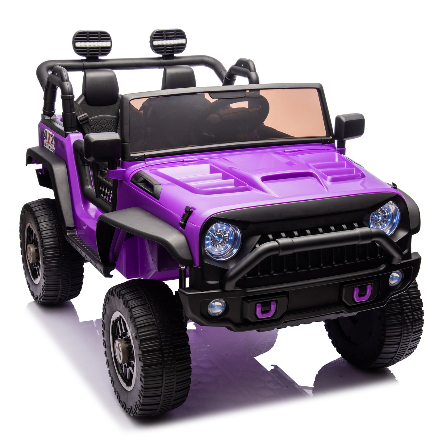 24V Two-Seater Kids Ride On Truck Car W/Parents Control,200w*2,Seat width 20.28in,Four-wheel Suspension,LED Lights,Music,MP3,Bluetooth,Two independent seat belts,Suitable for off-road For Kids Aged 3+