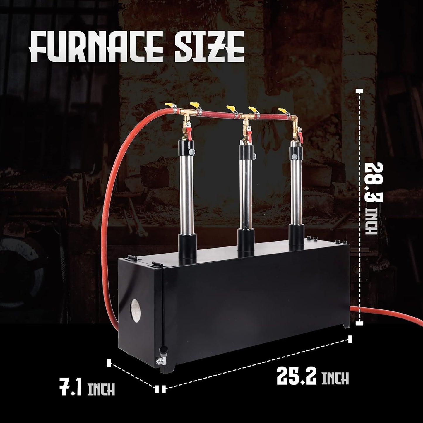 Propane Forge, Propane Knife Forge Three Burner w/1 door Large Capacity, Farriers Furnace Square Propane Burner Forge for Knife and Equipments