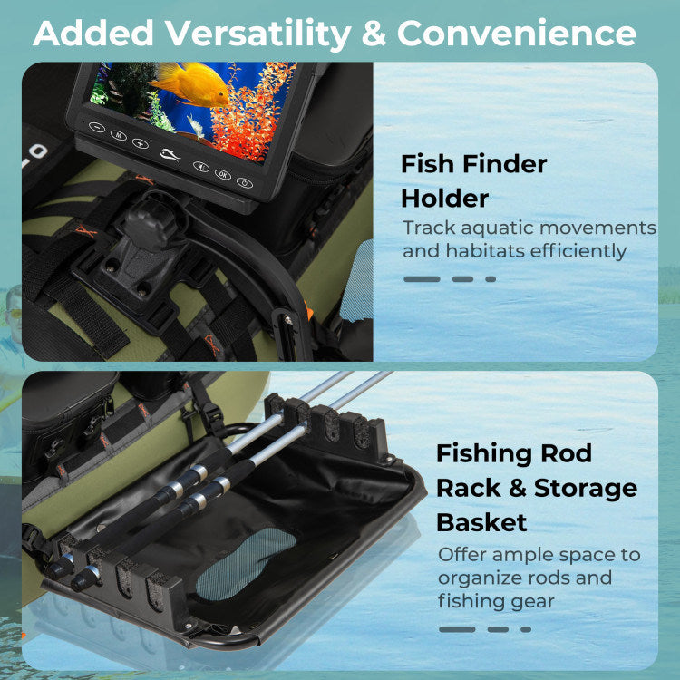 Portable Fishing Boat with 3 Detachable Storage Boxes