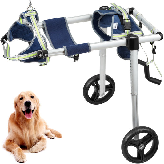 VEVOR 2 Wheels Dog Wheelchair for Back Legs, Pet Wheelchair Lightweight & Adjustable Assisting in Healing, Dog Cart/Wheelchair for Injured, Disabled, Paralysis, Hind Limb Weak Pet(L)